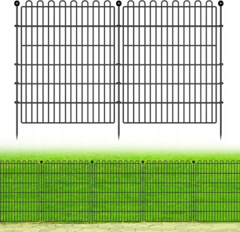 METALOWE OGRODZENIE 9 PANELI 75X81CM Z KRATKĄ