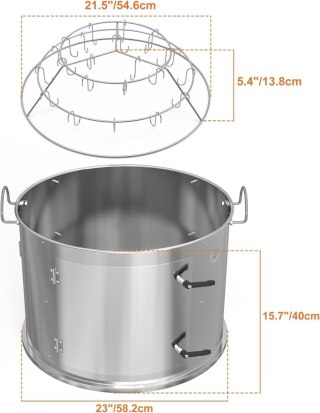 Onlyfire Wędzarnia komora do palenia ze stali nierdzewnej do Weber 57 cm