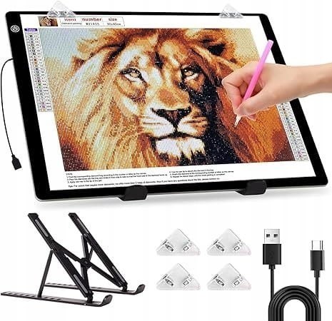 PODKŁADKA ŚWIETLNA LED A3 DO RYSOWANIA, TABLET DO KALKOWANIA 4800 LX STOJAK