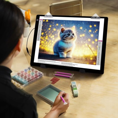 PODKŁADKA ŚWIETLNA LED A3 DO RYSOWANIA, TABLET DO KALKOWANIA 4800 LX STOJAK
