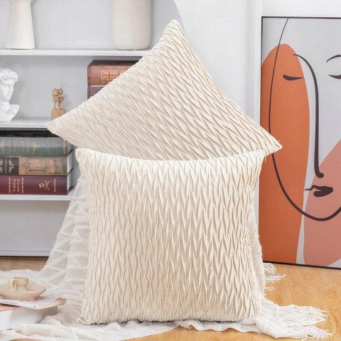Poszewka dekoracyjna na poduszkę 65x65 welurowa velvet tłoczona fala