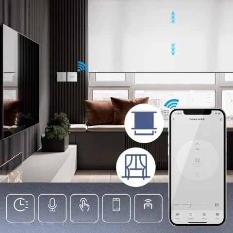 Przełącznik rolet WiFi 2.5D MOES z timerem i sterowaniem głosowym 4 szt.