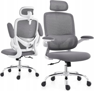TONFARY Ergonomiczny fotel biurowy do domu z wysokim oparciem z siatki
