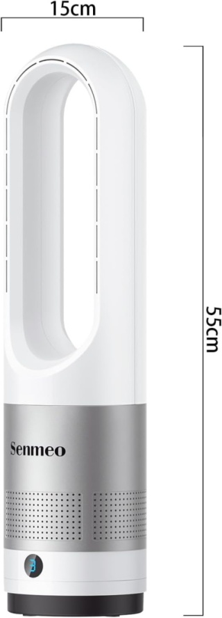 Bezłopatkowy wentylator wieżowy 55 cm bardzo cichy, 35 dB, oscylacja 90°