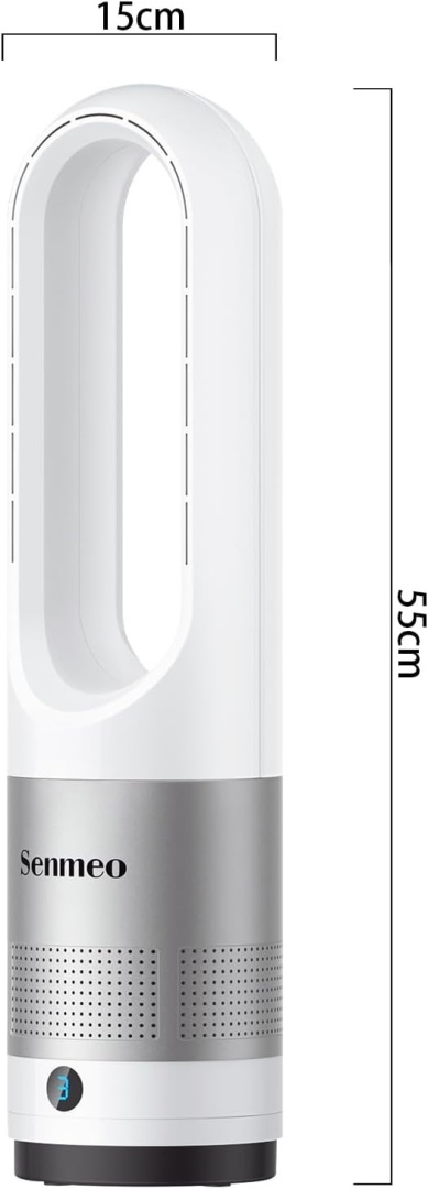 Bezłopatkowy wentylator wieżowy 55 cm bardzo cichy, 35 dB, oscylacja 90°