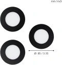 EGLO FUEVA-Z LED wpuszczany 2,8W IP44 SMART Home 3 szt. czarne oprawa
