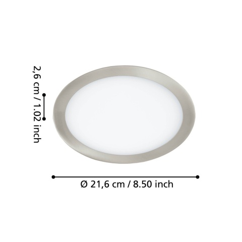 FUEVA 5 Oprawa wpuszczana LED 17W 3000K nikiel 21,6cm