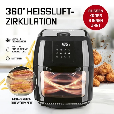 Frytkownica beztłuszczowa GOURMETmaxx XXL 9L 1800W grill rożen