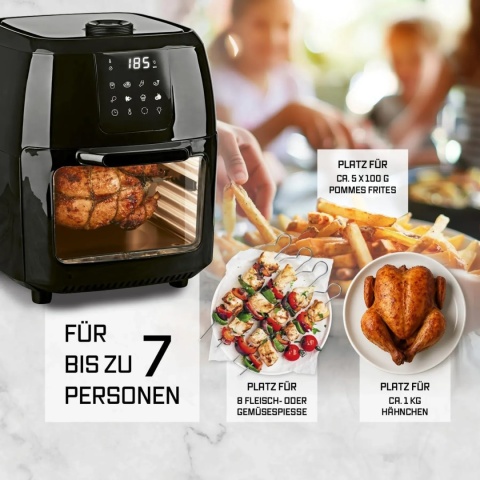 Frytkownica beztłuszczowa GOURMETmaxx XXL 9L 1800W grill rożen