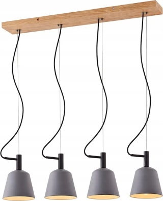 LUCANDE Lampa Wisząca Lucande 4-punktowa jasne drewno E14