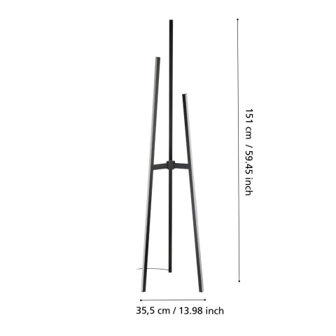 Lampa podłogowa Eglo Mongolana Led paneel 30 W czarny