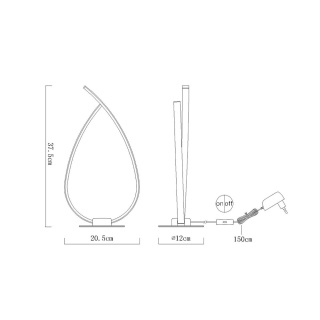 Lampa stołowa LED, srebrna, opalowa, wys. 37,5 cm