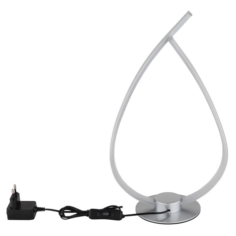 Lampa stołowa LED, srebrna, opalowa, wys. 37,5 cm