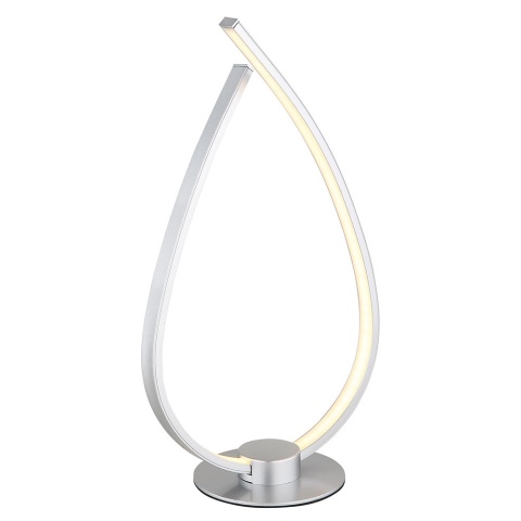 Lampa stołowa LED, srebrna, opalowa, wys. 37,5 cm