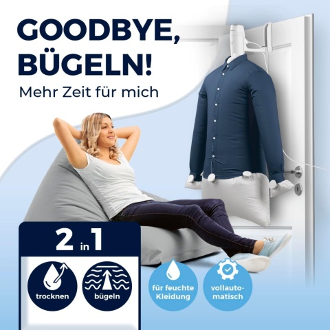 Prasowarka do koszul i bluzek Cleanmaxx, 2 w 1 do suszenia i prasowania