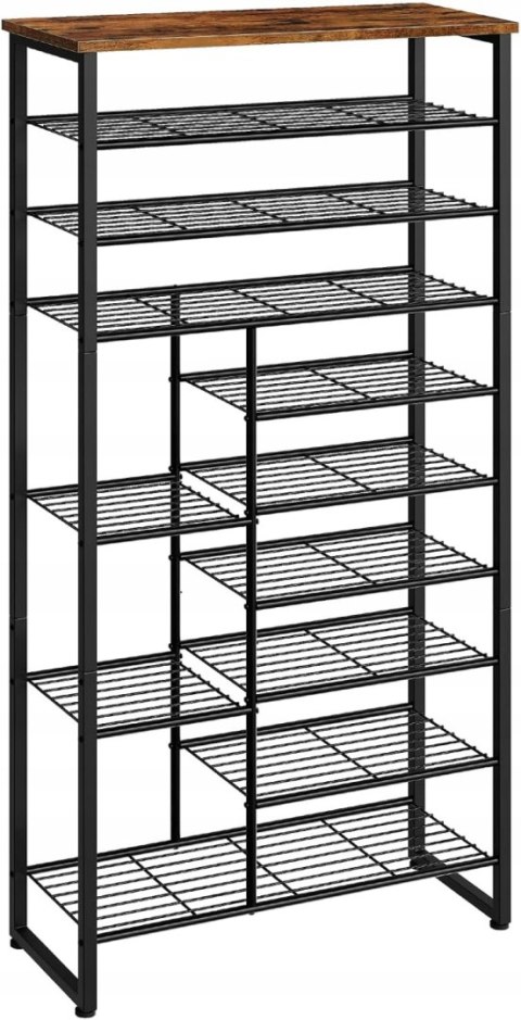 Szafka na buty Vasagle 75 x 172,5 x 30 cm czarny, odcienie brązu