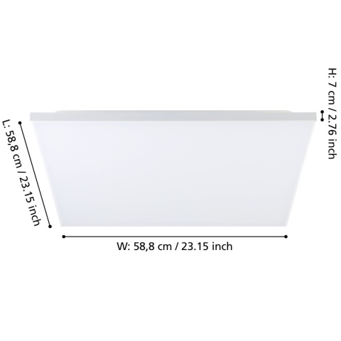 TRUPIANA oprawa sufitowa panel LED RGBTW 58,7 cm