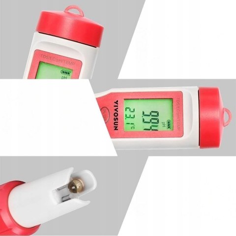 Tester pH 4w1 Vivosun TDS EC Temp Miernik Wody Akwarium BASEN NAPOJE