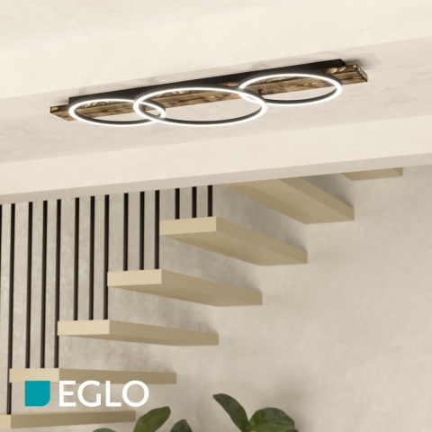 EGLO LED lampa sufitowa Boyal, 3-płomienna, vintage, rustykalna