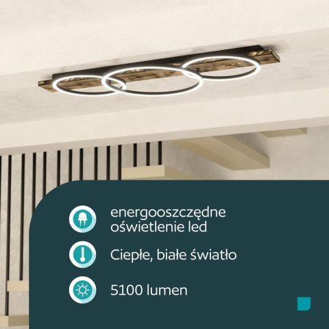 EGLO LED lampa sufitowa Boyal, 3-płomienna, vintage, rustykalna